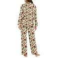 thumbnail image 3 of FOR U DESIGNS Vintage Rose Pajama Sets for Women 2 Piece Button Up Long Sleeve Button Pajamas Tops for Women Size 4XL Womens Nightwear Sets Button Front Sleepwear, 3 of 7