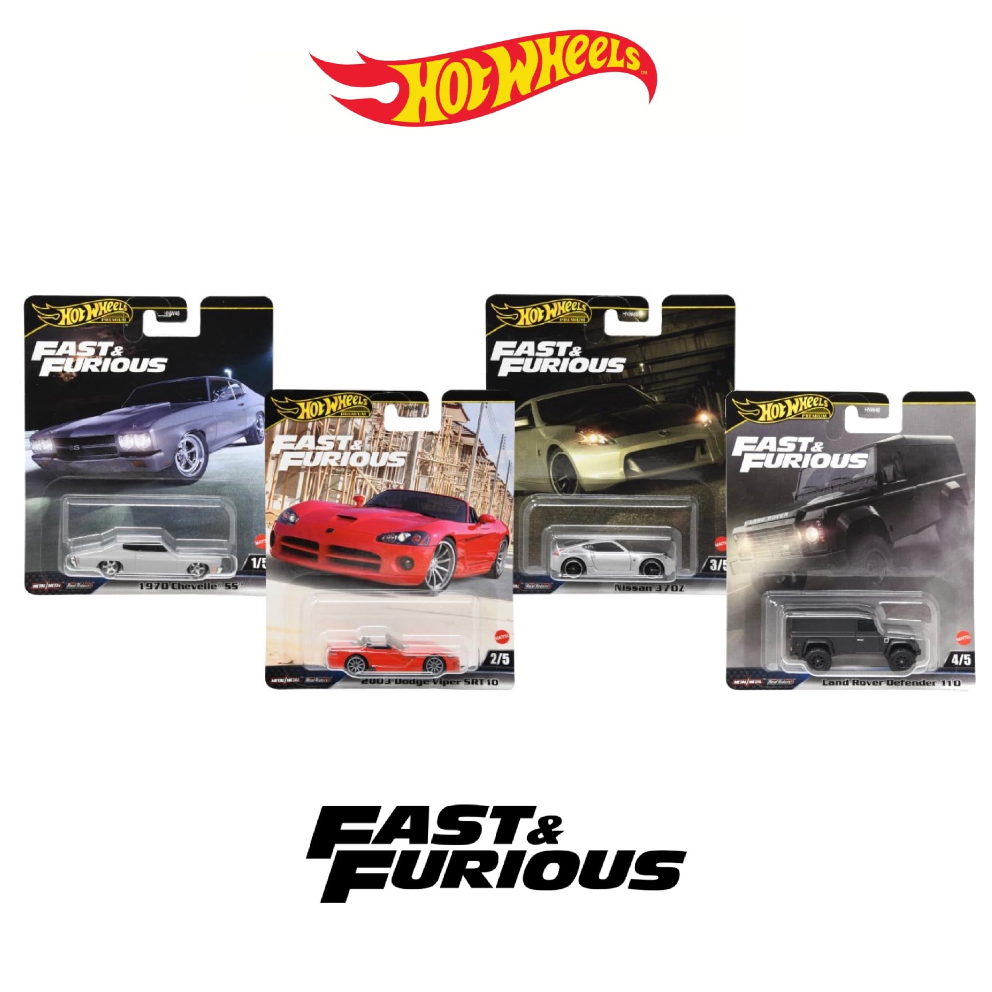 Hot Wheels 2023 Fast & Furious Premium Set, 5 Real Rider Die-Cast