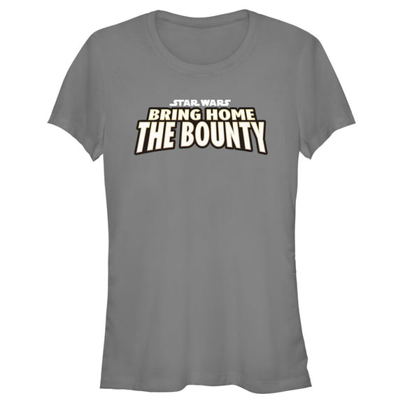 Junior's Star Wars: The Mandalorian Bring Home the Bounty Graphic Tee Charcoal X Large