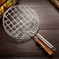 thumbnail image 4 of Stainless Steel Wire Roaster – Cheese Toast Grill Tool | Anti-Scald Round Cooking Net with Handle |Vegetable Roasters | BBQ Camping Picnic, Multi-Purpose Roti Jali Chapati Grill Pan, 4 of 5