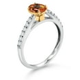 thumbnail image 3 of Gem Stone King 10K White and Yellow Gold Ecstasy Mystic Topaz and White Lab Grown Diamond Engagement Ring for Women (1.18 Cttw, Oval 7X5MM, Gemstone Birthstone, Size 7), 3 of 4