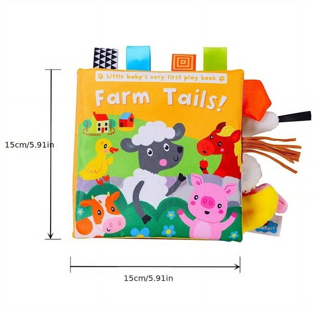 Baby Toys Cartoon Animals Tail Baby Cloth Book Educational Ringed Paper Cloth Book Toys Enlightenment Baby Toys