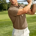 thumbnail image 6 of Ceisia Men's Textured Printed Golf Polo Shirts Short Sleeve Casual Tops Coffee XXXL Gift, 6 of 9