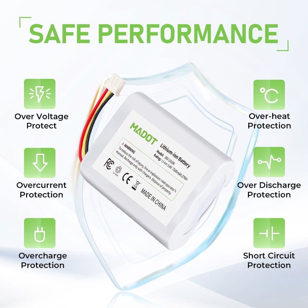 Replacement Battery 300-10186 for ADT Command Smart Security Panel 7500mah 3.6V 27Wh