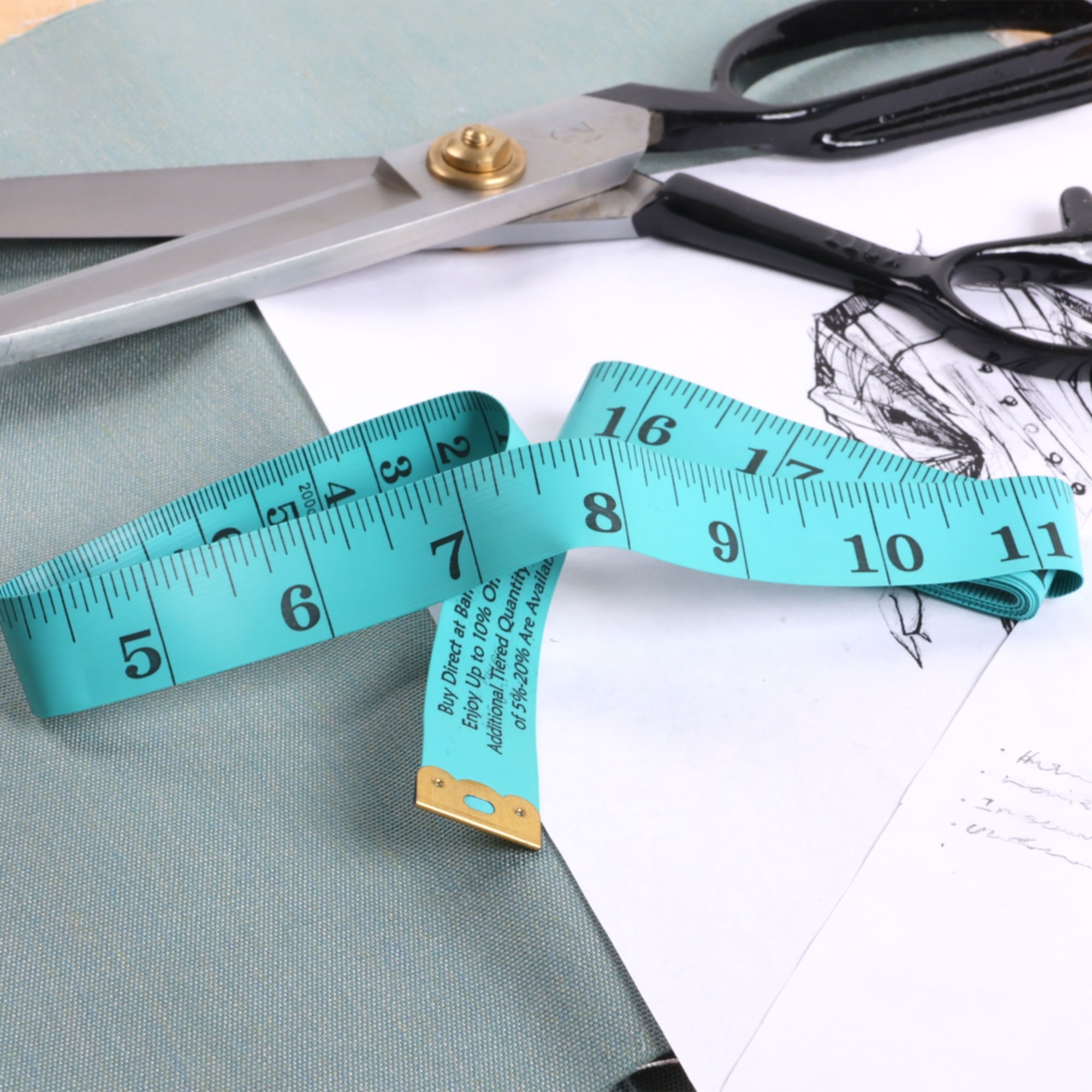 JubileeYarn Fabric Measuring Tape - Green - 4 Units