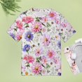thumbnail image 4 of Floral Colorful Flower T Shirts Basic T-Shirt Short Sleeve Ladies Tee Shirt Summer Graphic Clothing, 4 of 6