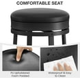 thumbnail image 6 of Garvee Set of 2 Swivel Bar Stools, 24" Counter Height Barstools with PU Leather Cushion, Backless Round Kitchen Bar Stools with Footrest, Brown Metal Frame, 6 of 8