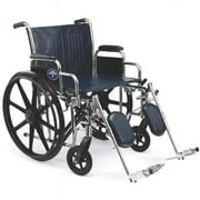 Medline Excel Extra-Wide Wheelchair, 22" Wide Seat, Desk-Length Removable Arms, Elevating Leg Rests