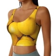 thumbnail image 2 of Xecao Ripe Yellow Lemon for Sports Bra with Removable Pads, Crop Tank Top Design, Women's Longline Sports Bra - Non-Wired - Medium, 2 of 9