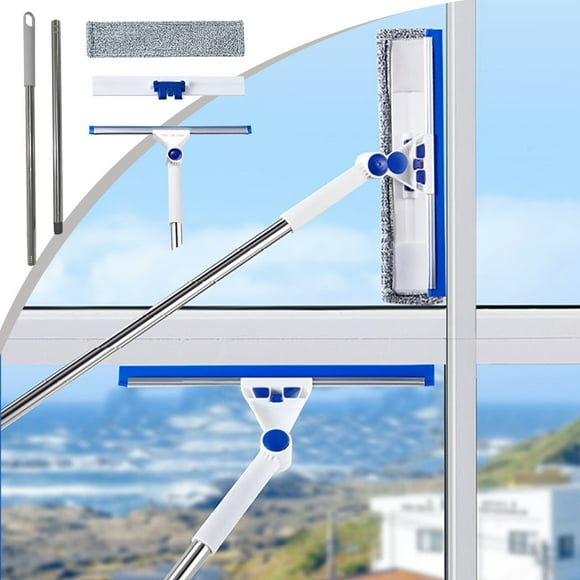 Wzzjkit Squeegee for Shower Glass, Window Scalable Squeegee Cleaner 3 in 1 Shower Squeegee Window Washing Equipment Glass Cleaning Tools for Indoor/Outdoor Window, Shower Squeegee for Glass Doors