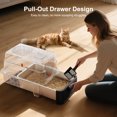 thumbnail image 4 of Stainless Steel Cat Litter Box with Lid, Foldable Enclosed Litter Box, Extra Large Metal Litter Box with Scoop and Mat, 24"*16.1"*16.1", Black, 4 of 9