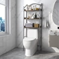 thumbnail image 3 of Durable 3-Tier Bathroom Storage Rack with Metal Frame and Adjustable Shelves, 3 of 3
