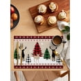 thumbnail image 2 of 2024 Placemat Christmas Tree Snowflake Elk Kitchen Dining Table r Accessories 4/6pcs Heat Resistant Linen Tableware Pads Mats, 2 of 7