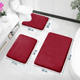 thumbnail image 2 of ComfiTime 3 Piece Bathroom Rugs Set – Thick Memory Foam, Non-Slip Bath Mat, Soft Plush Velvet Top, Ultra Absorbent, Small, Large & Long Rugs for Bathroom Floor with Contour Rug, Burgundy, 2 of 12