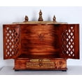thumbnail image 3 of Handcrafted Wooden Temple / Mandir For Home / Pooja Ghar / Brown Antique Finish MDF Board Mandir / Wall Hanging Temple / Pooja Mandir, 3 of 5