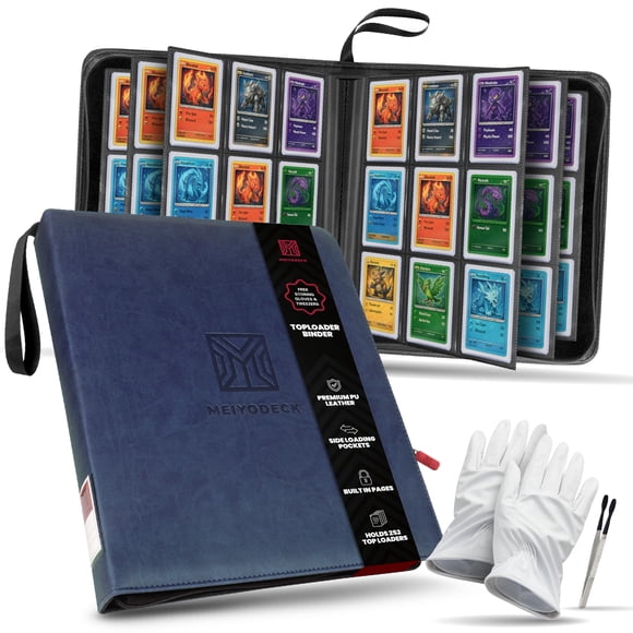 Carpeta para toploaders MEIYODECK para 252 cartas, cuero PU