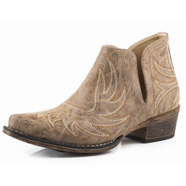 Botas de Mujer ROPER Ava de Cuero Sintético Color Tan con Tacón Apilado