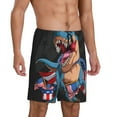 thumbnail image 2 of Naloa Blue Dinosaur Men's Short Pajama Pants, Lounge Comfort Shorts with Elasticized Waistband and Side Pockets - 3X-Large, 2 of 9