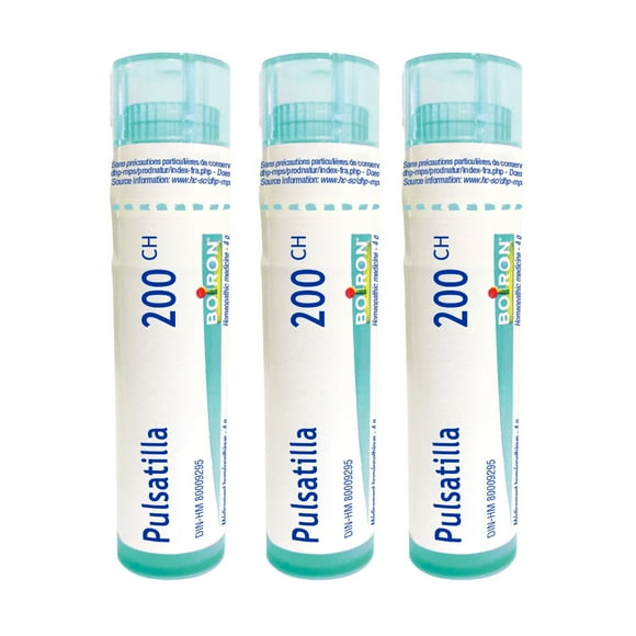 Boiron Pulsatilla 200CH – Homeopathic Medicine, Box of 3 Tubes (4g Each, Approx. 80 Pellets per Tube)