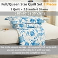 thumbnail image 3 of Jessy Home Ocean Quilt Queen/Full Blue Turtle Bedding Microfiber Bedspread Coverlet Set, 3 of 7