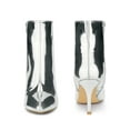 thumbnail image 4 of BLISSFUL STEP Mirror Leather Stiletto Heels Ankle Boots for Women Silver 6, 4 of 4