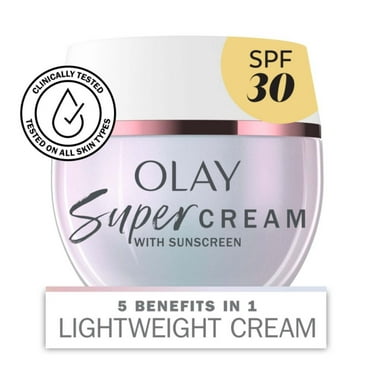 Olay Face Cream Super Serum Cream Lightweight Face Moisturizer SPF 30, 1.7oz