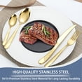 thumbnail image 2 of 24 Piece Gold Silverware Set for 6, Gilded Mirror Polished Cutlery Utensils, Home Kitchen Tableware Including Forks Knives Spoons with Holder, Dishwasher Safe Flatware Set, 2 of 9