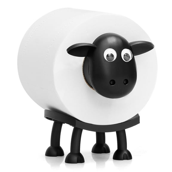 Sheep Toilet Roll Holder - Funny Toilet Paper Holder Free Standing Bathroom Set - 3D Printed Black Sheep Loo Roll Holder - Hilarious Tissue Paper Roll Storage - Cute Bathroom Decor