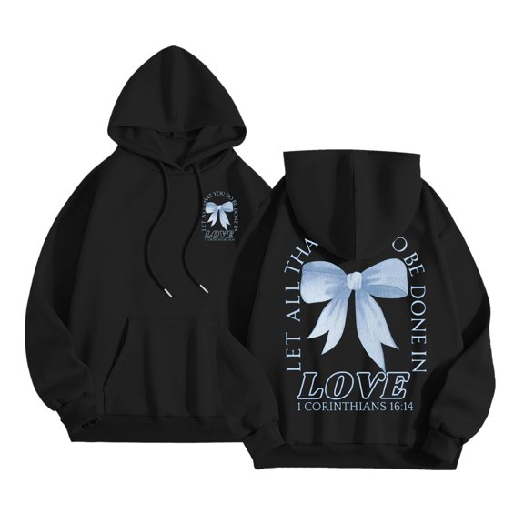 Women Sweatshirts Women's Hoodie Sweatshirt with Pocket for Everyday Comfort and Casual Style Black S