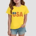 thumbnail image 2 of TOWED22 4th of July T-Shirt Toddler Boy Girl Fourth Star American Flag USA Patriotic Memorial Day Shirt Kid Independence Tee Top（Yellow,9-10 Y）, 2 of 4