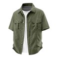 thumbnail image 2 of Kalauyu Short Sleeve Button Down Shirts for Men Turn Down Collar with Chest Pocket Lightweight Quick Dry Outdoor Work Shirts, 2 of 5