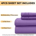 thumbnail image 4 of Lux Decor Collection Twin Bed Sheets Set 4 Piece - 16 Inch Deep Pocket Microfiber Sheets - Purple, 4 of 11
