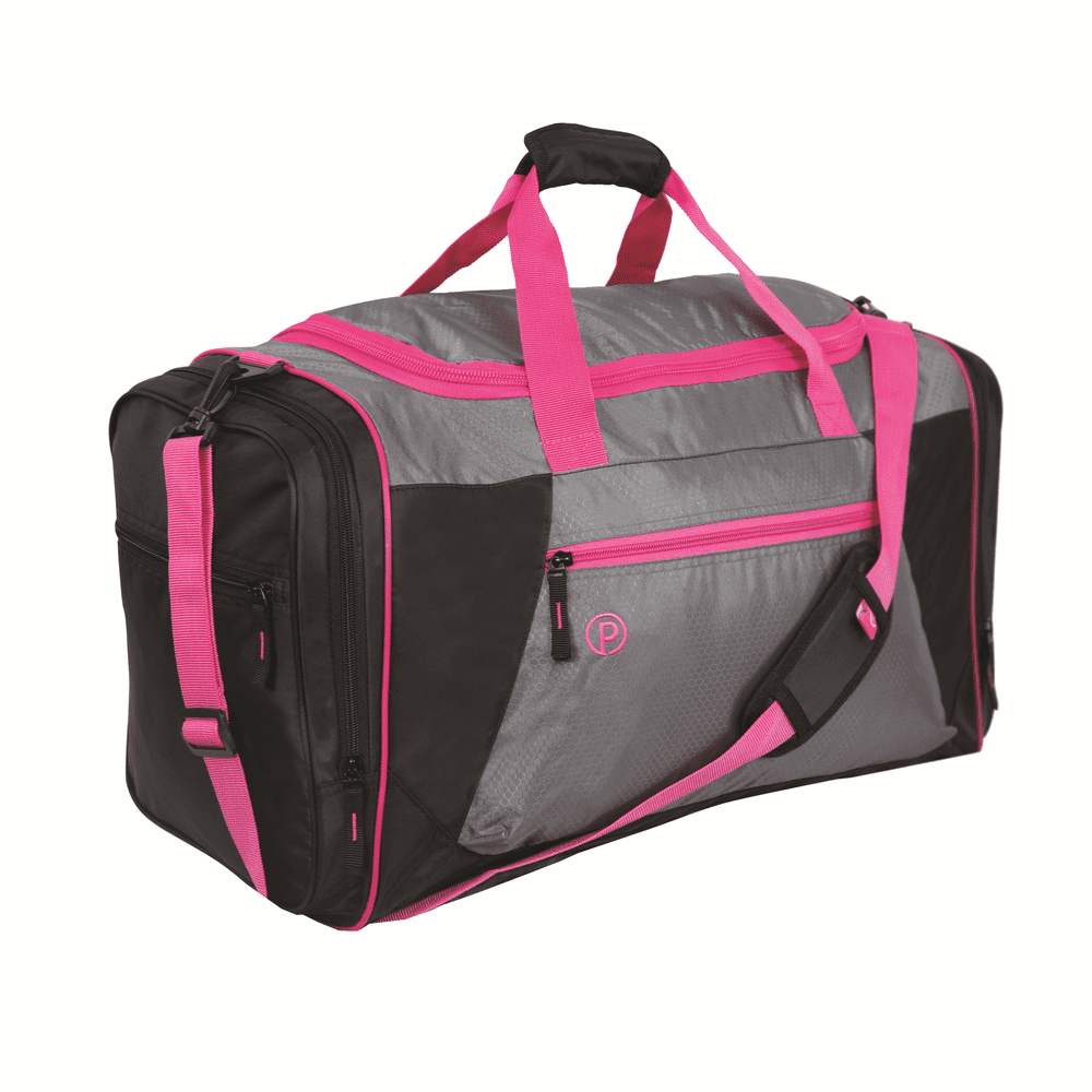 Protege 22" Sport Duffel, Gray with Pink