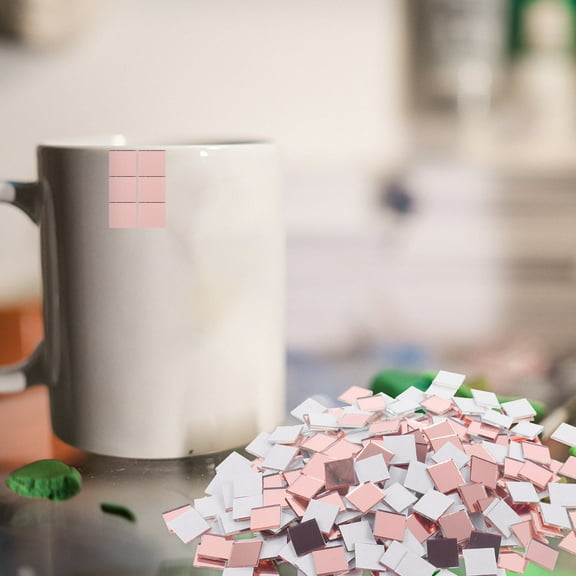 Masteelf Golden Glass Mosaic Tiles for Craft DIY Supplies Decorative Crystal Square Flat Back Pieces 300pcs