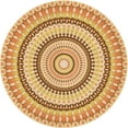 thumbnail image 1 of Ahgly Company Machine Washable Indoor Round Transitional Orange Area Rugs, 7' Round, 1 of 7