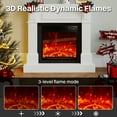 thumbnail image 5 of FODINGHILL 35" Electric Fireplace with Mantel,Freestanding Fireplace Heater,Adjustable 3D Flame,Remote Control,1500W,White, 5 of 10