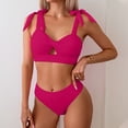 thumbnail image 2 of UTSJKR Women's Sexy Two Piece Bikini Set, Special Fabric Lace Up Bathing Suit, Slim Fit Summer Beach Swimwear Red S, 2 of 5