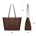 thumbnail image 3 of Montana West Tote Bags for Women Purses and Ladies Handbags Medium Size Shoulder Bags with Zipper, Coffee, 3 of 7