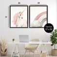 thumbnail image 3 of Stupell Industries Princess Dreams Unicorn & Rainbow 2 Piece Black Framed Floater Canvas Set, design by Christine Simpson Art, 3 of 9