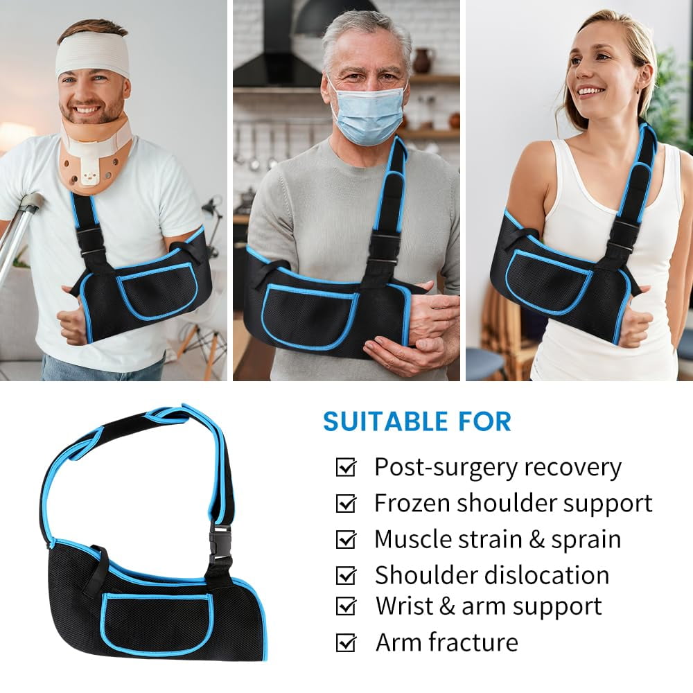 Hemvt Arm Sling Shoulder Immobilizer for Men & Women, Adjustable Rotator Cuff Support Brace for Elbow/Wrist Injury, Fits Left or Right Arm, Forearm Fracture, Post-Surgery Recovery