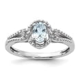 thumbnail image 6 of 925 Sterling Silver Rhodium-Plated Aquamarine and Diamond Ring Size 8, 6 of 6