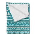 thumbnail image 2 of Nordic Soft Flannel Fleece Blanket, Christmas Elements Trees Stars Reindeers and Candy Canes Vintage Illustration, Cozy Plush for Indoor and Outdoor Use, 50" x 70", Turquoise Cream, by Ambesonne, 2 of 5