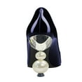 thumbnail image 3 of FSJ Women Graceful Beaded Pearl High Heel Pointy Close Toe Pumps Slip On Glossy Leather Pumps Ladies Office Party Dressy Shoes Size 8 Navy, 3 of 5