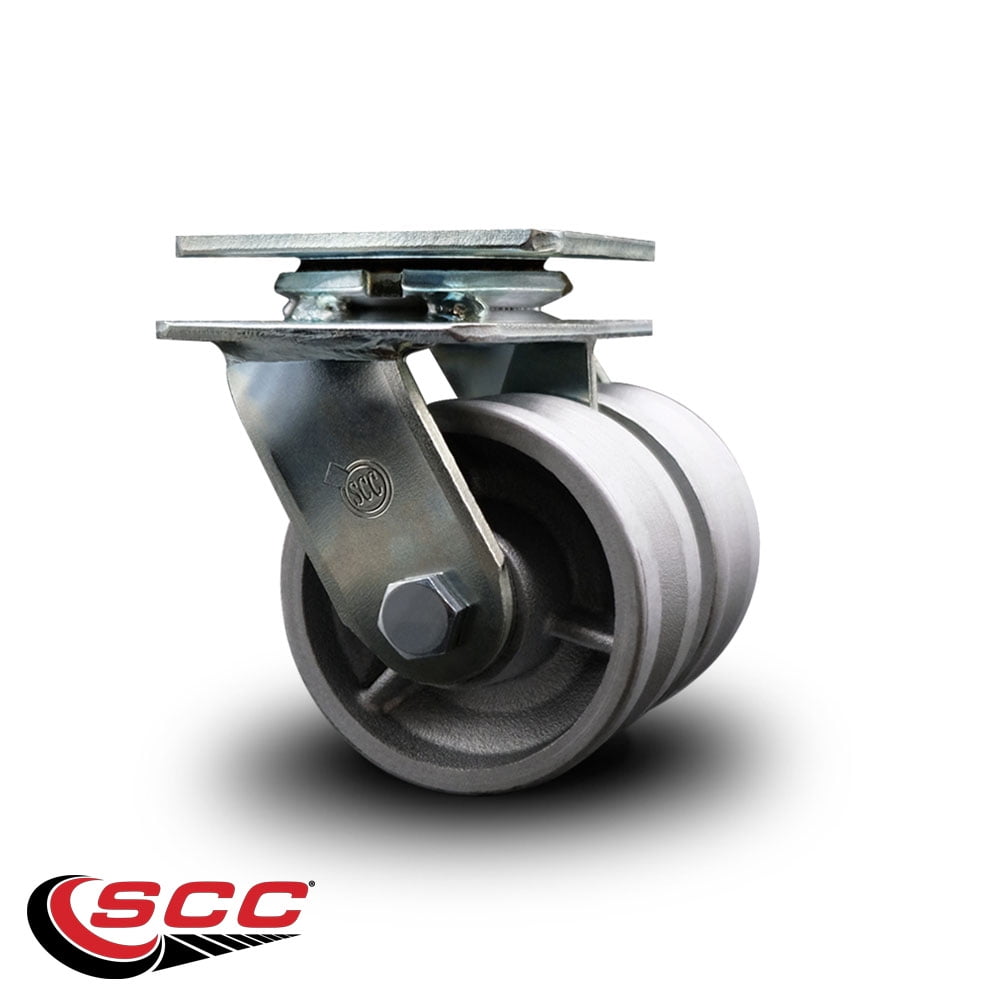 4 Inch Dual V Groove Semi Steel Wheels Swivel Caster with Roller Bearing SCC