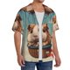 thumbnail image 2 of Fotbe Hot Air Balloon Guinea Pig Camisa Estampada de Manga Corta para Hombre, Casual de Verano, Estilo Playero, Sin Arrugas-XX-Large, 2 of 5