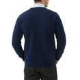 thumbnail image 3 of Kallspin Men's Cotton Crew Neck Sweater Regular Fit Long Sleeve Pullover Casual Cozy Stylish Sweater((Navy Blue,Medium), 3 of 8