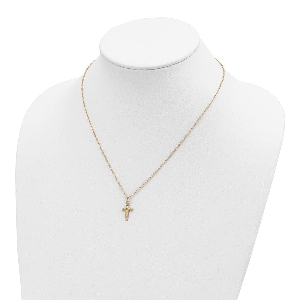 10k Tri-Color Black Hills Gold Cross Necklace