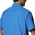 thumbnail image 5 of Men's Columbia UPF 40 Utilizer™ II Solid Short Sleeve Button-Down Shirt Color: Ice Green Size: S, 5 of 5