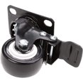 thumbnail image 3 of 4 ruedas giratorias con freno Ruedas giratorias de goma de 50 mm para muebles con capacidad de 400 kg, negro, 3 of 5