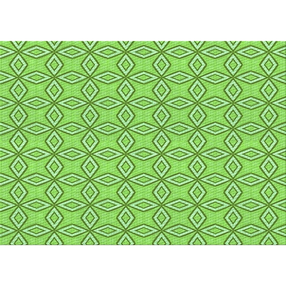 Ahgly Company Machine Washable Indoor Rectangle Transitional Green Apple Green Area Rugs, 8' x 10'